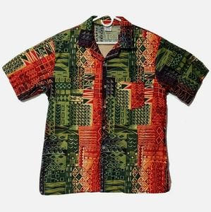 Fashion Seal Button Down Geometric Hawaiian Shirt